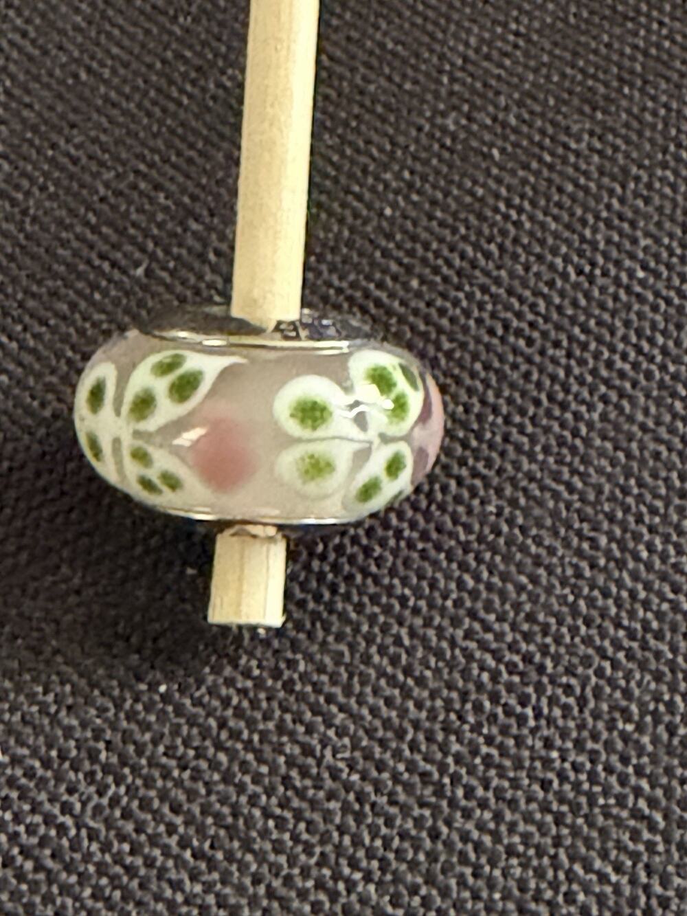 Pandora Pink Flowers And Green Butterflies Charm